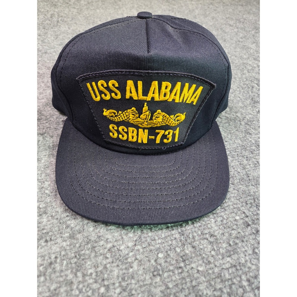 Vintage Northstar USS Alabama SSBN-731 Hat Mens OSFA Navy Blue Snapback USA Made